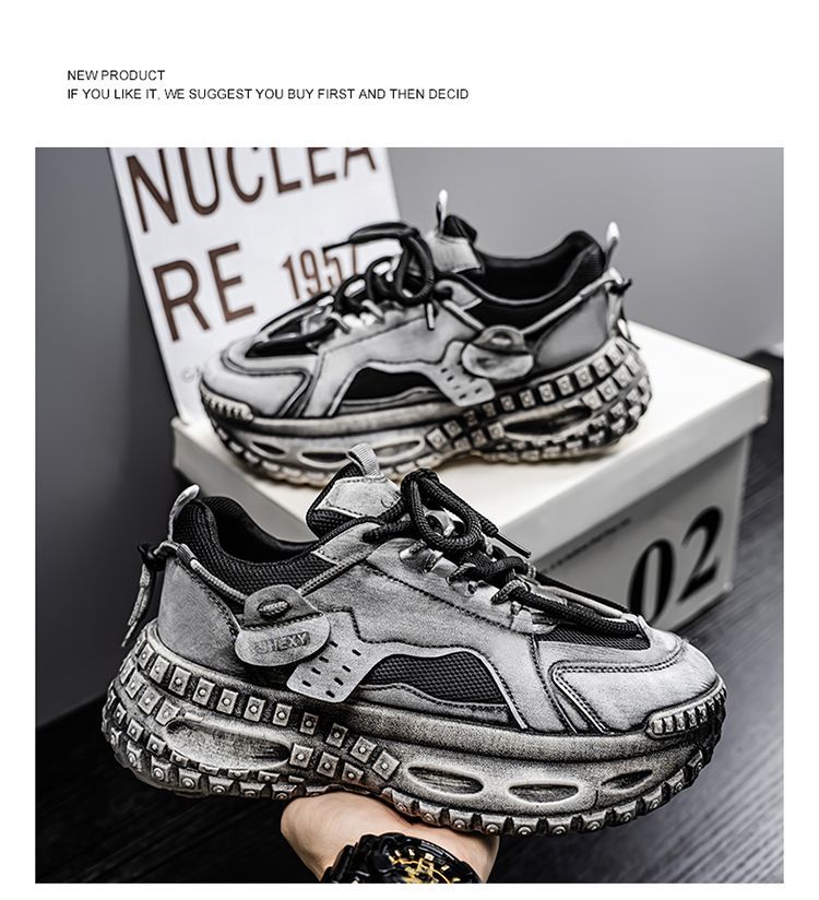 Winter Dad Sneakers For Men, Non-Slip Casual Sports Wasteland Style Loafers, Thick-Soled Tire Shoes, Men's Trendy Shoes_desvips.com
