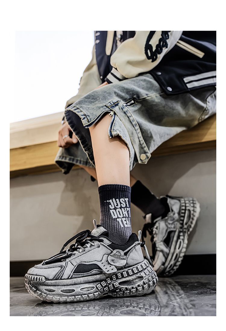 Winter Dad Sneakers For Men, Non-Slip Casual Sports Wasteland Style Loafers, Thick-Soled Tire Shoes, Men's Trendy Shoes_desvips.com