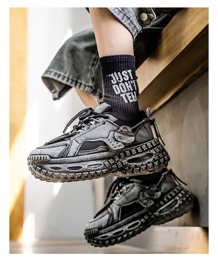 Winter Dad Sneakers For Men, Non-Slip Casual Sports Wasteland Style Loafers, Thick-Soled Tire Shoes, Men's Trendy Shoes_desvips.com