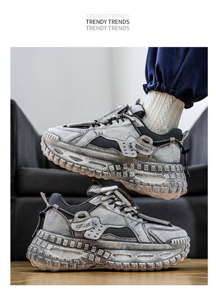 Winter Dad Sneakers For Men, Non-Slip Casual Sports Wasteland Style Loafers, Thick-Soled Tire Shoes, Men's Trendy Shoes_desvips.com