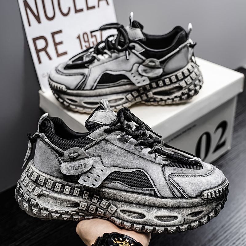 Winter Dad Sneakers For Men, Non-Slip Casual Sports Wasteland Style Loafers, Thick-Soled Tire Shoes, Men's Trendy Shoes_desvips.com