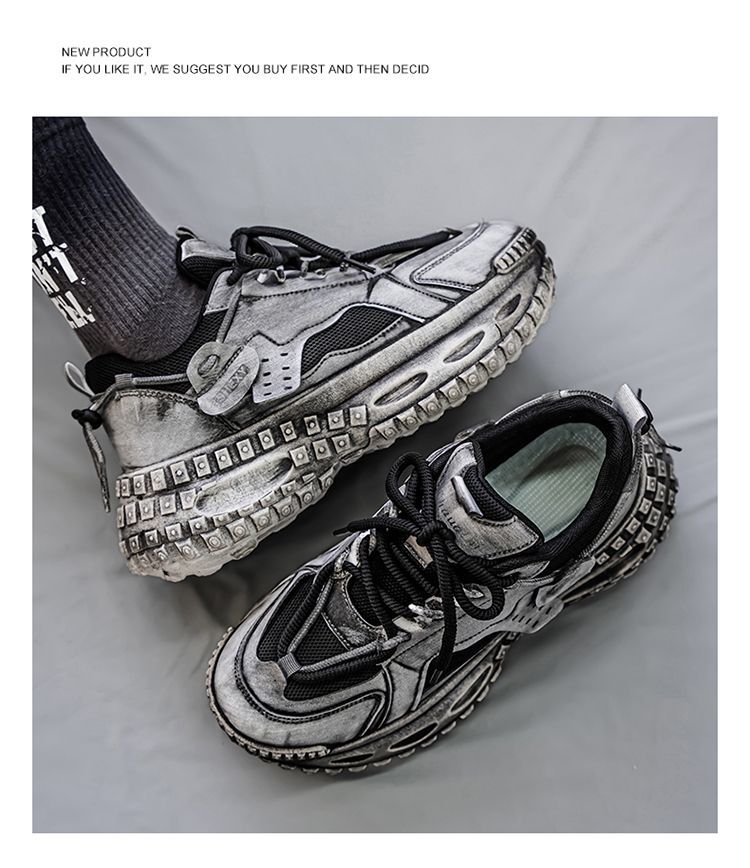 Winter Dad Sneakers For Men, Non-Slip Casual Sports Wasteland Style Loafers, Thick-Soled Tire Shoes, Men's Trendy Shoes_desvips.com