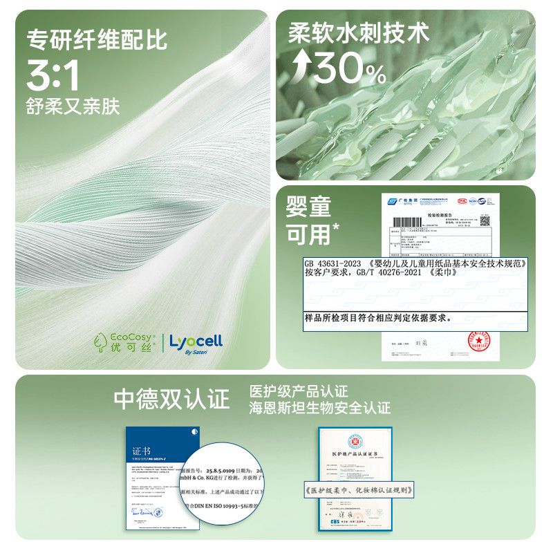 维达优可舒洗脸巾悬挂式开学宿舍军训好物擦脸卸妆敏肌可用不伤肤 图片 10