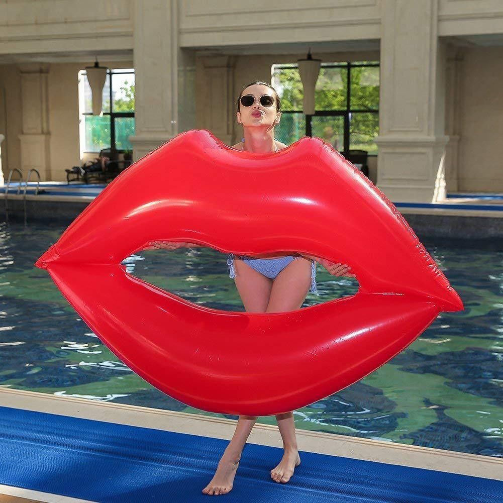 Lip Water Ride-On Float Swimming Ring Inflatable Bed_voghion.com