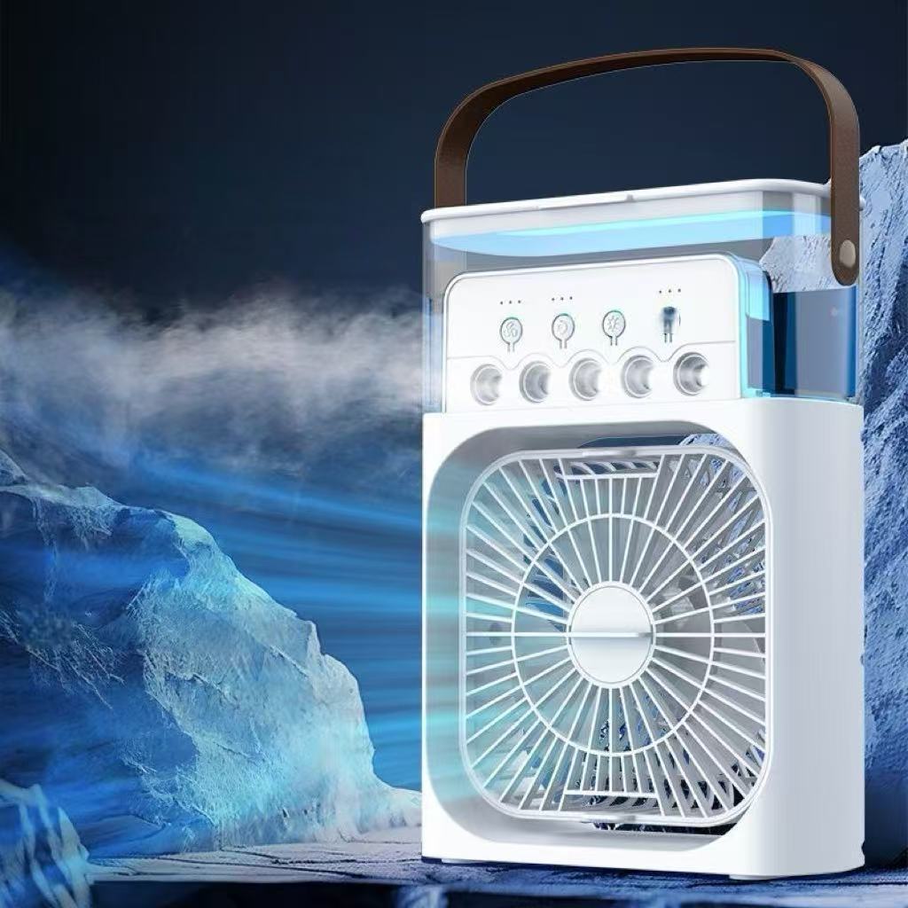 Intelligent Five-Hole Multi-Function Cooling Spray USB Desktop Electric Student Dormitory Office Small Fan_voghion.com