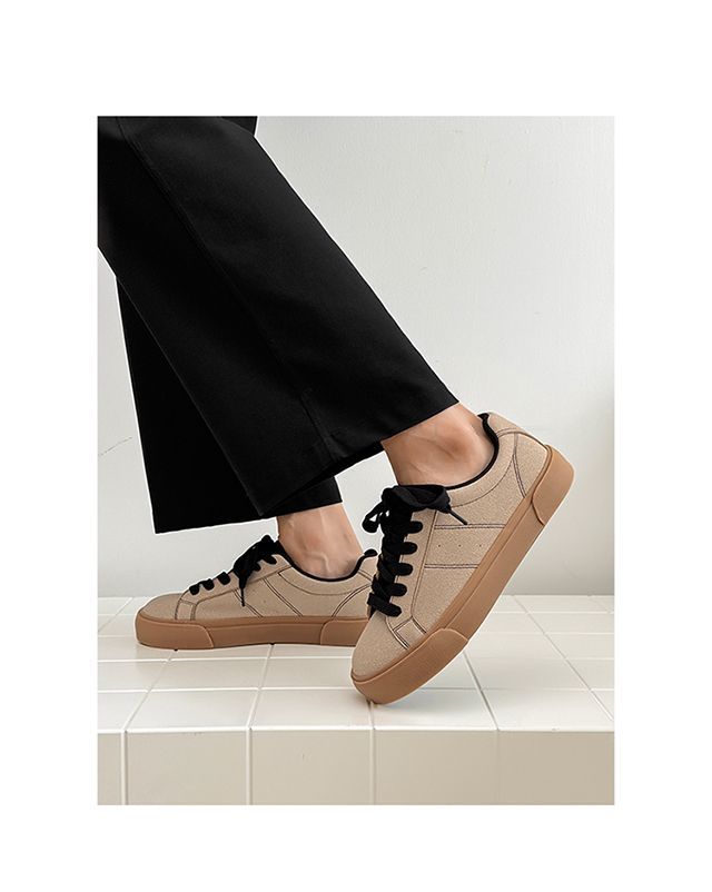 Men's Spring New Versatile Niche Casual Sneakers For Students, Suede Leather, Matte Finish, Thick-soled,_vogvips.com