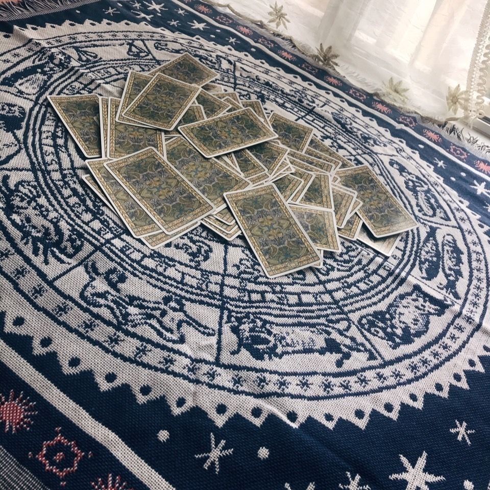 星座卡牌桌布桌游棉麻仪式感taluo防滑流苏疗愈雷诺曼90*90cm厚实