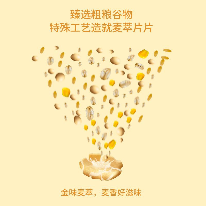 金味原味532g麦片甜味独立包装小包即食冲饮早餐420克代餐拆包 图片 6