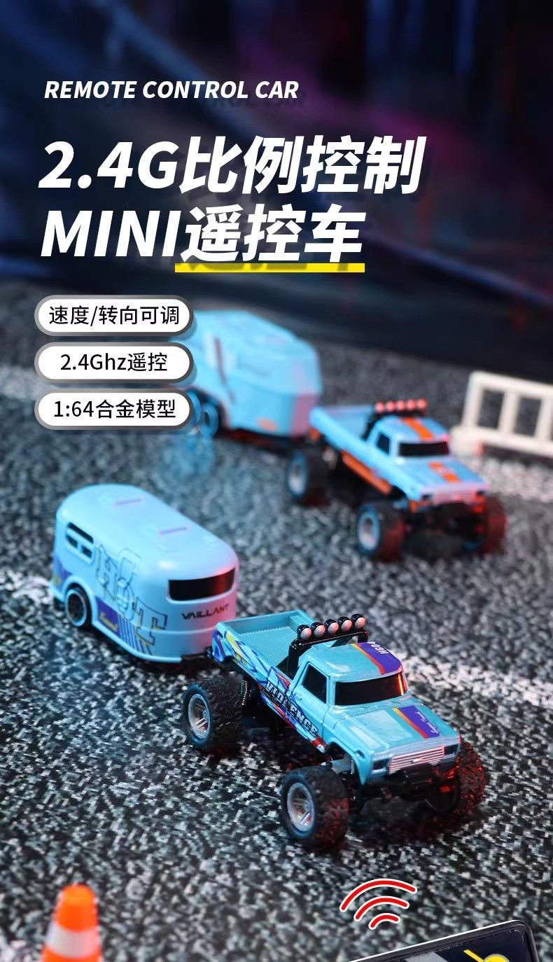 MINI RC DRIFT Car, 1/64 Scale Alloy Truck, Remote Control 4x4 Off-Road Vehicleoy £13.19