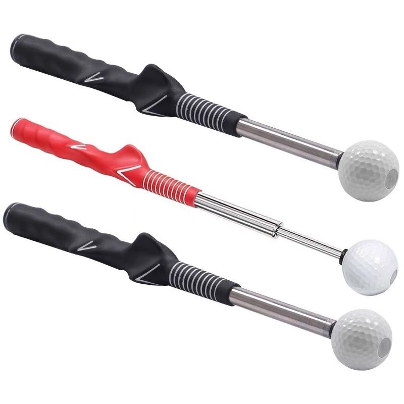 Golf Swing Trainer, Ball Grip, Telescopic Hitting Pad, Sound Practice Device, Home Sports Indoor Aid_voghion.com