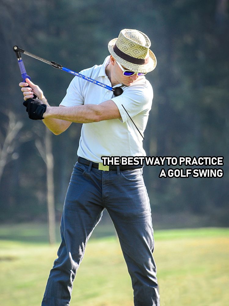 Golf Indoor Trainer, Retractable Swing Stick, Foldable Posture Corrector For Beginners_voghion.com