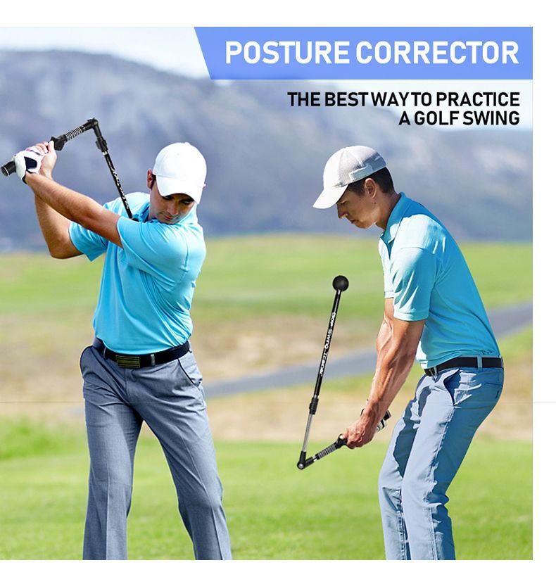 Golf Indoor Trainer, Retractable Swing Stick, Foldable Posture Corrector For Beginners_voghion.com