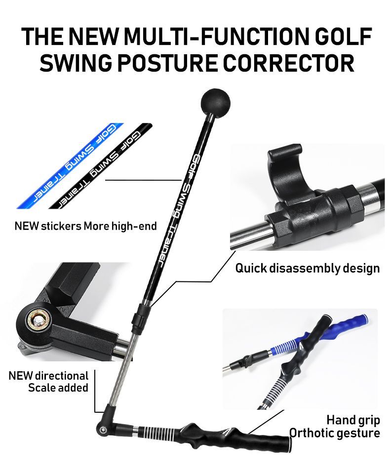 Golf Indoor Trainer, Retractable Swing Stick, Foldable Posture Corrector For Beginners_voghion.com
