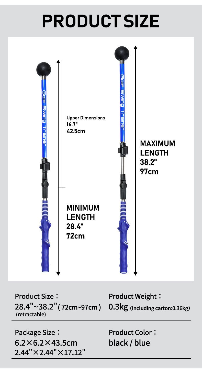 Golf Indoor Trainer, Retractable Swing Stick, Foldable Posture Corrector For Beginners_voghion.com