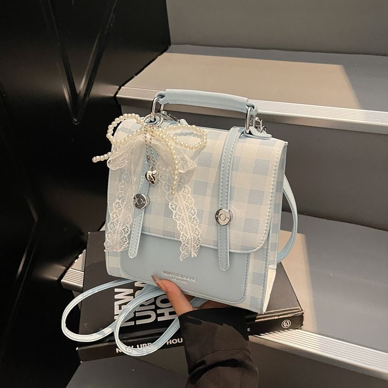 Super Popular Niche Women's Handbag 2026 New Exquisite Plaid Mini Backpack With A High-end Feel For Commuting_voghion.com