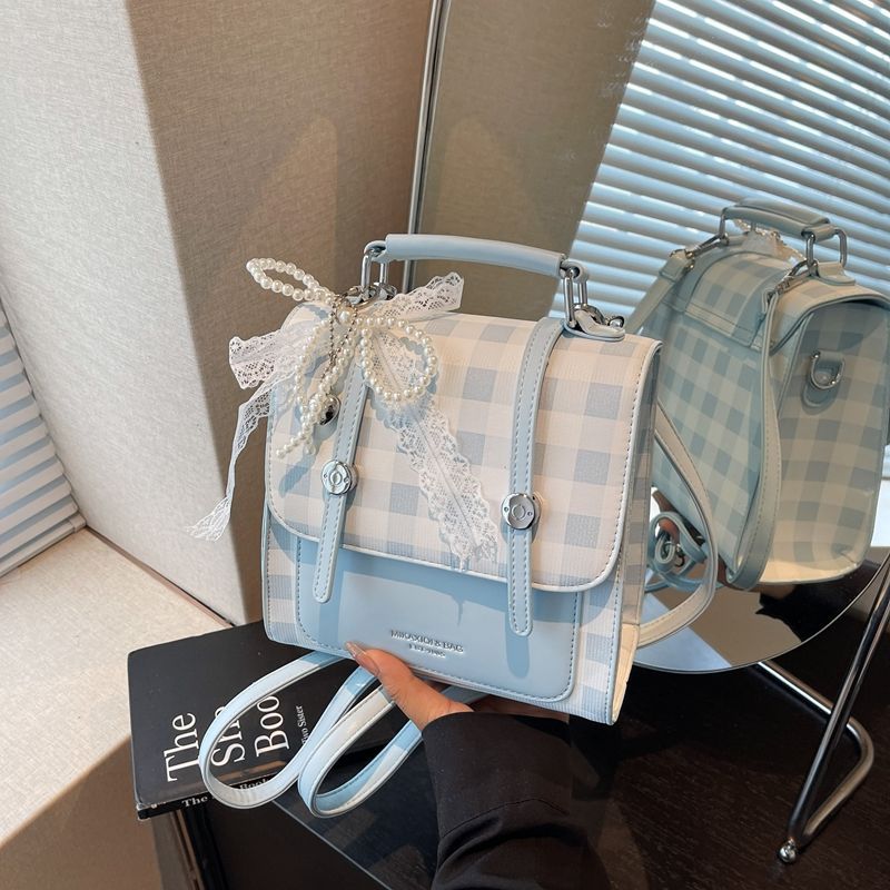 Super Popular Niche Women's Handbag 2026 New Exquisite Plaid Mini Backpack With A High-end Feel For Commuting_voghion.com