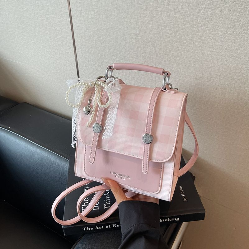 Super Popular Niche Women's Handbag 2026 New Exquisite Plaid Mini Backpack With A High-end Feel For Commuting_voghion.com