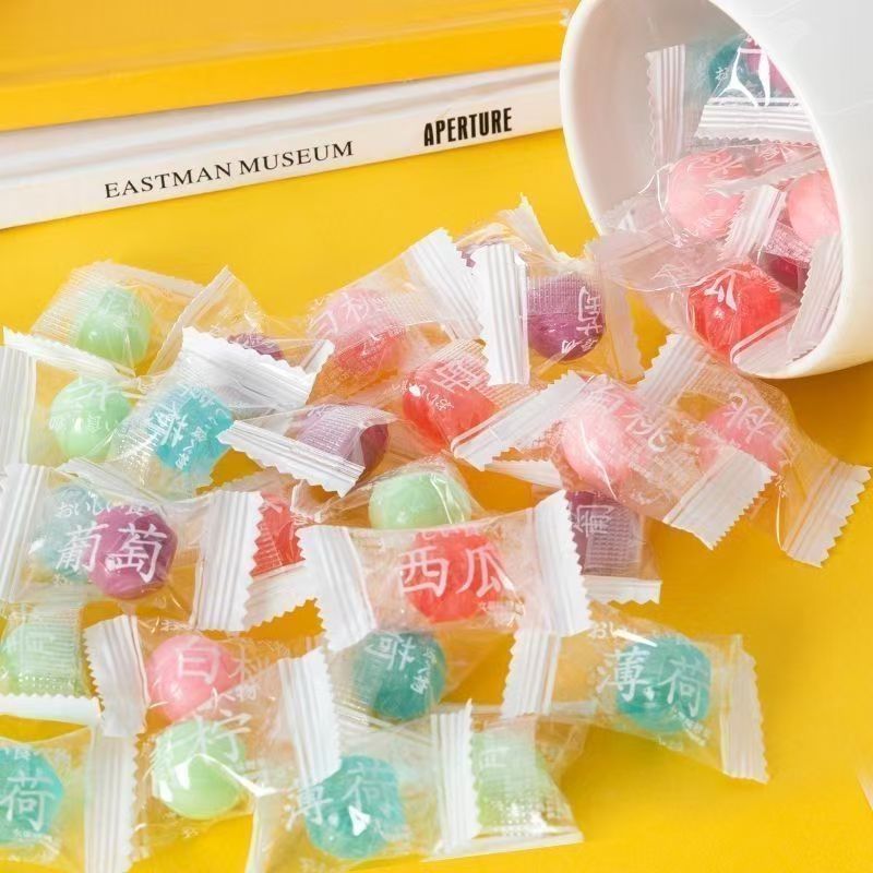 白桃水果味硬糖学生酒店前台商务接待棋牌室糖果散装批发