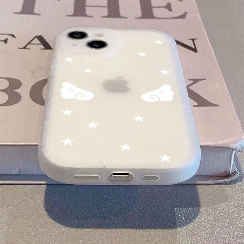 星星天使翅膀苹果18/17/16/15/14手机壳iPhone13/12/11软壳xs小众