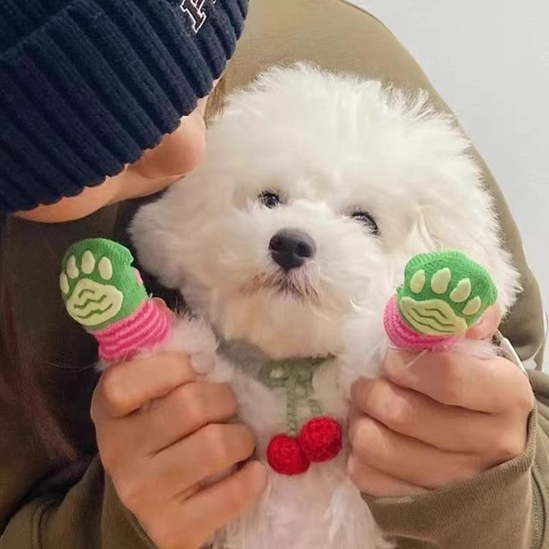 狗狗袜子脚套防脏防滑不掉爪套护腿小狗泰迪夏季可爱猫咪鞋子宠物