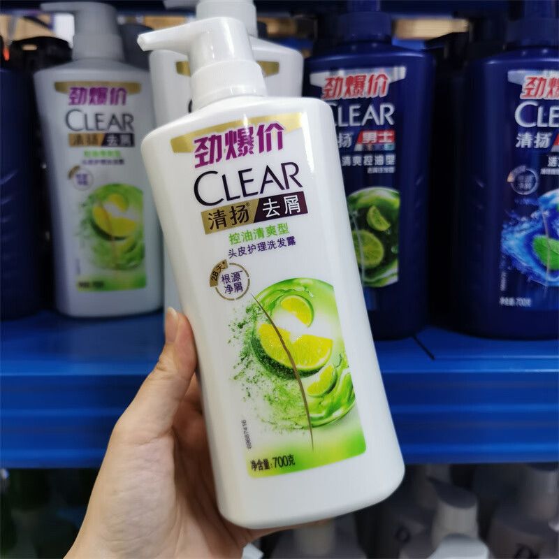 冬季热卖清扬去屑洗发水700g大瓶控油薄荷男女洗发露学生洗头膏