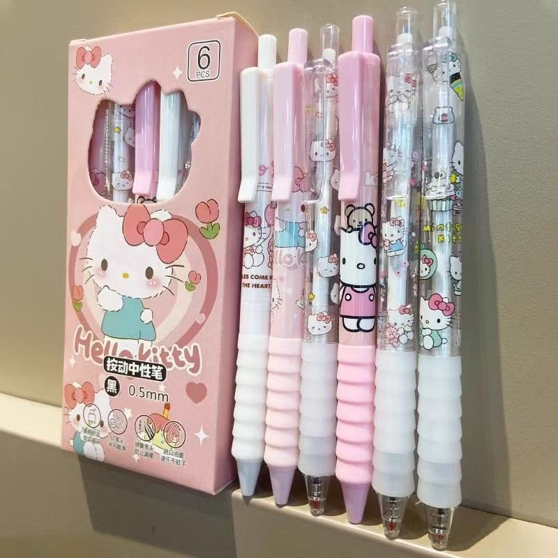 软握按动凯蒂猫中性笔卡通ins高颜值学生