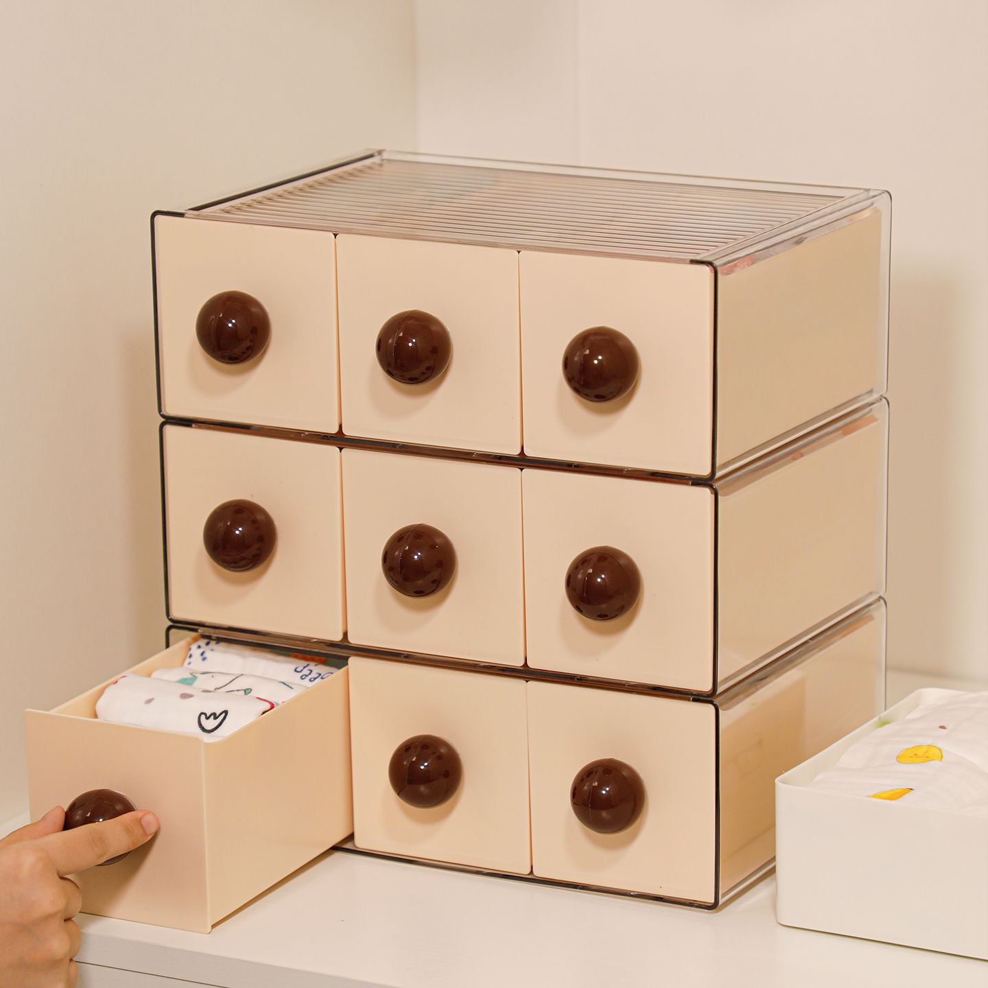 Infant Clothing Organizer Box Baby Socks Bib Underwear Storage Box Children's Wardrobe Storage Magic Tool_voghion.com