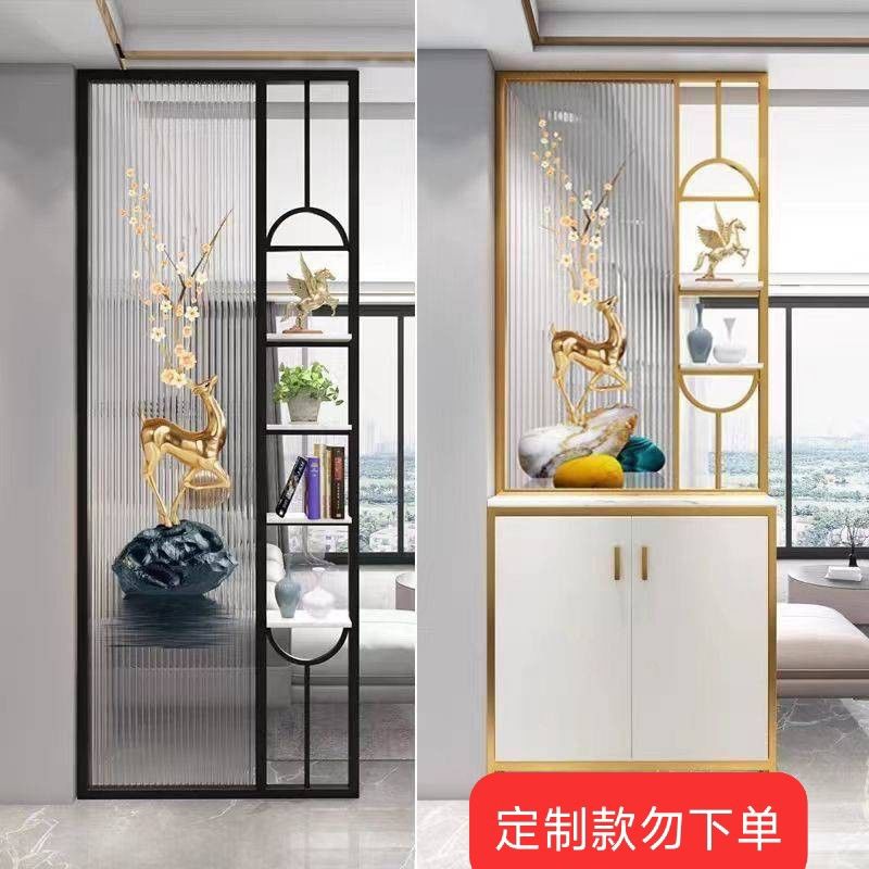 长虹玻璃玄关柜轻奢现代简约客厅入户门鞋柜架半墙卫生间隔断装饰