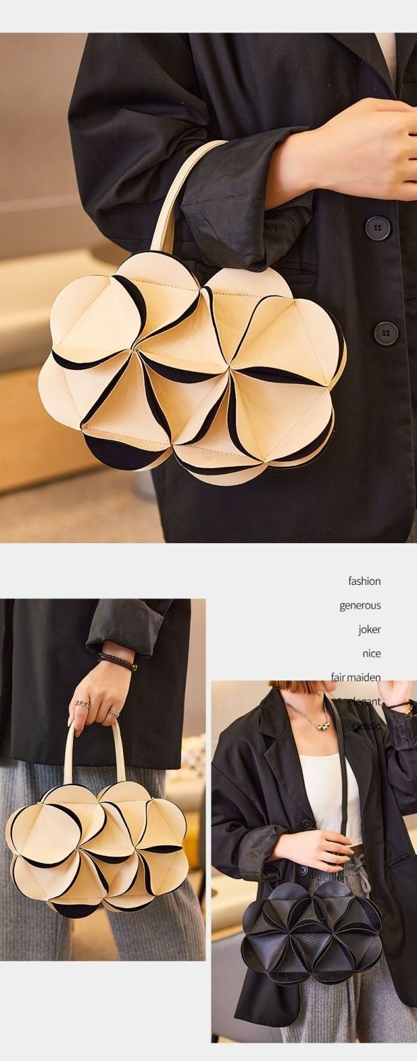 Blommig crossbody-väska för damer, snygg patchwork axelremsväska_voghion.com