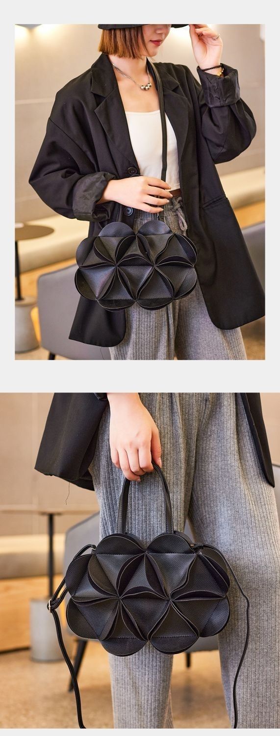Blommig crossbody-väska för damer, snygg patchwork axelremsväska_voghion.com