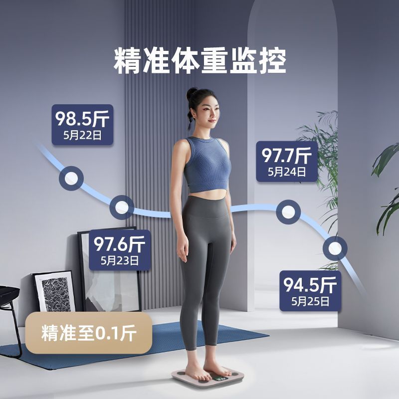 【光能充电】乐福智能秤精准电子秤体重秤成人减肥健康高精度家用 图片 7
