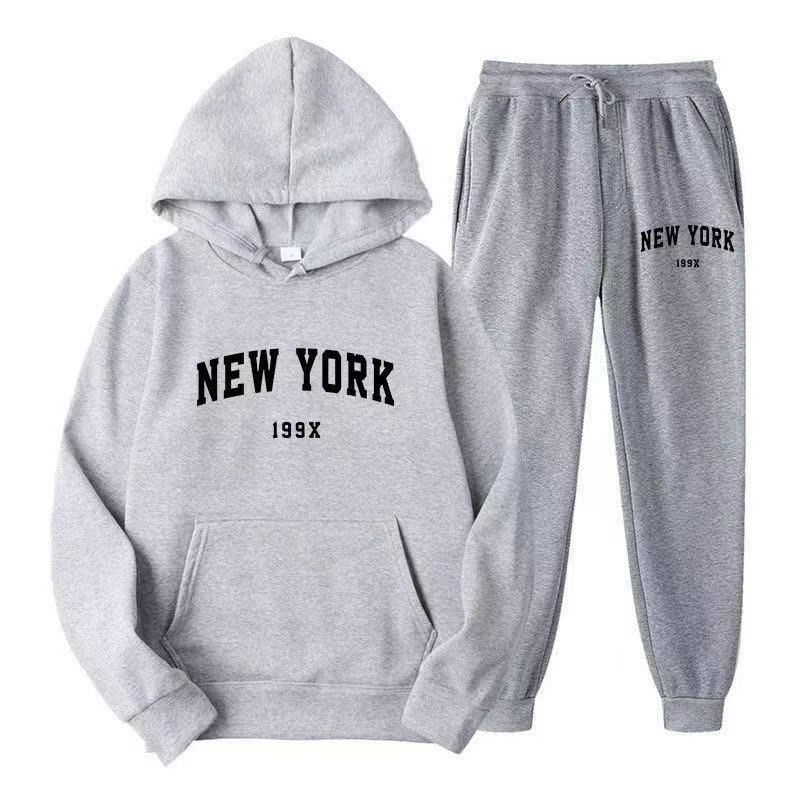 Ropa de moda para hombre, otoño invierno, forro polar, marca estampada, sudadera unisex, conjunto deportivo informal para pareja_voghion.com