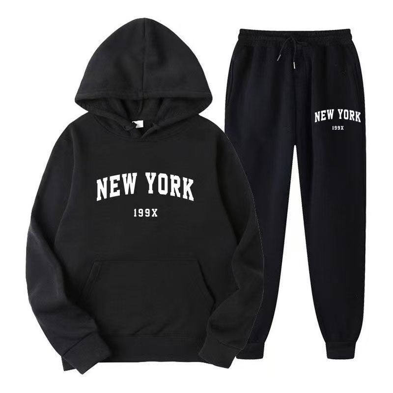 Conjunto de sudadera con capucha y pantalón hombre deporte invierno_voghion.com