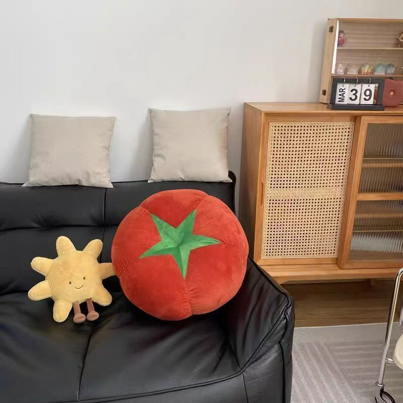 Cute Mushroom Tomato Cushion Plush Toy Sofa Bed Pillow Ornament Gift For Girl's Birthday_voghion.com