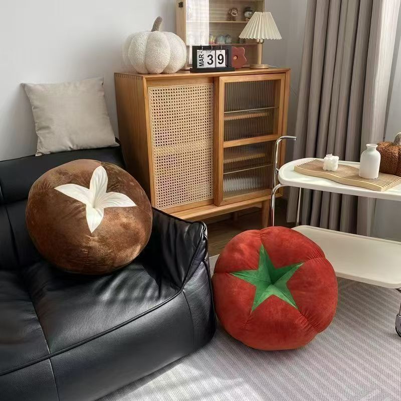 Cute Mushroom Tomato Cushion Plush Toy Sofa Bed Pillow Ornament Gift For Girl's Birthday_voghion.com