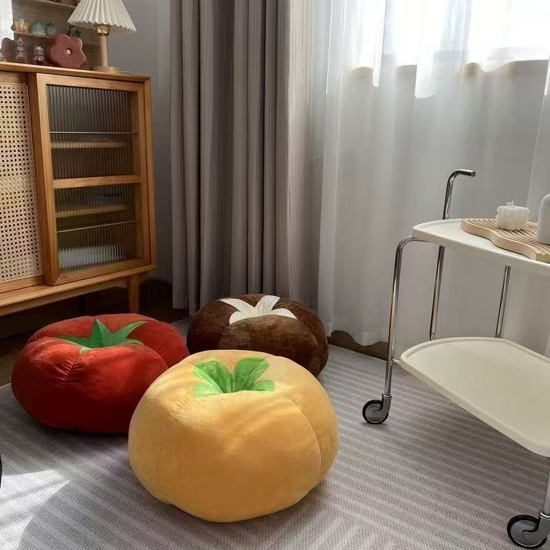 Cute Mushroom Tomato Cushion Plush Toy Sofa Bed Pillow Ornament Gift For Girl's Birthday_voghion.com