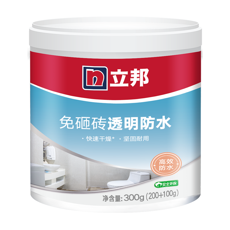立邦免砸砖透明防水涂料渗水卫生间浴室修补止漏瓷砖防水胶耐磨 图片 9