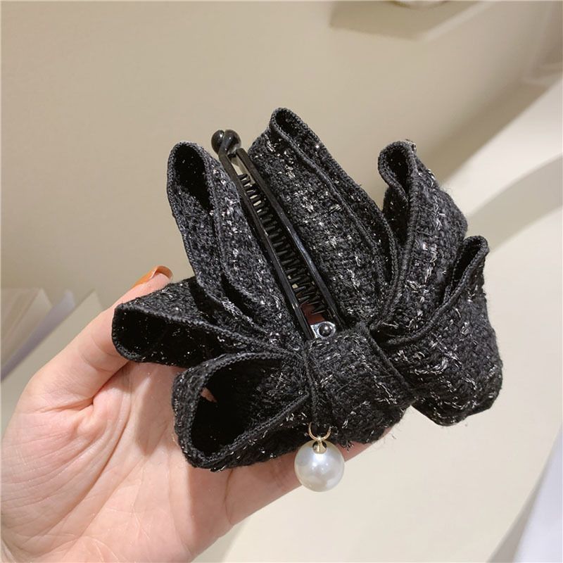 Clip a banana per capelli con fiocco grande stile coreano_voghion.com