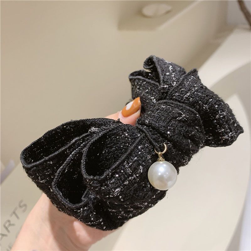Clip a banana per capelli con fiocco grande stile coreano_voghion.com