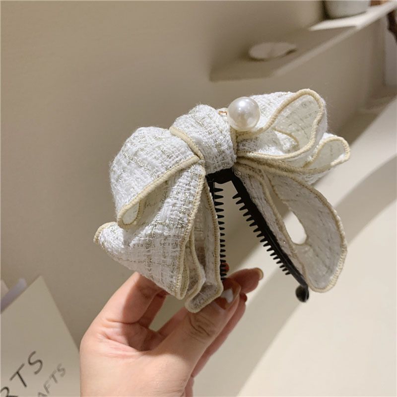 Clip a banana per capelli con fiocco grande stile coreano_voghion.com