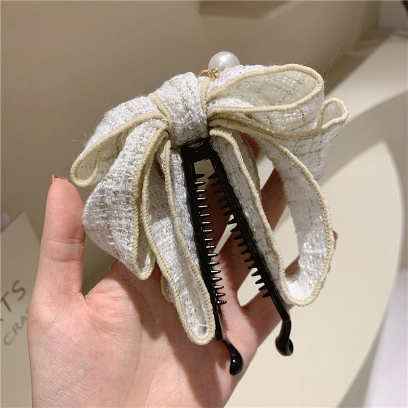 Clip a banana per capelli con fiocco grande stile coreano_voghion.com