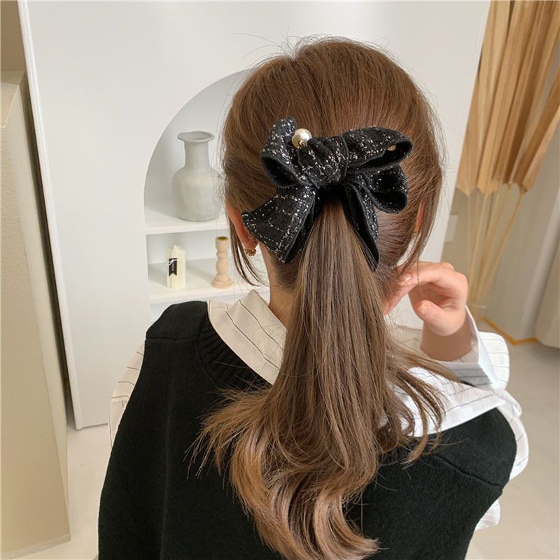 Clip a banana per capelli con fiocco grande stile coreano_voghion.com