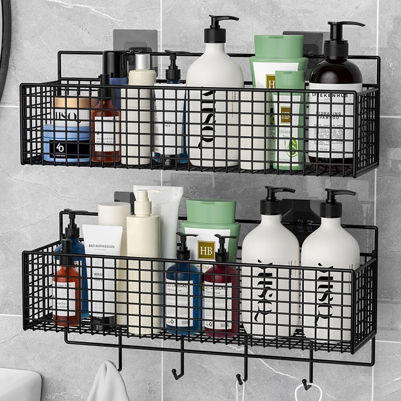 Bathroom Shelf, No-drill Wall-mounted Storage Solution Washroom, Adhesive Long-style Cosmetic Organizer For Toilet_voghion.com