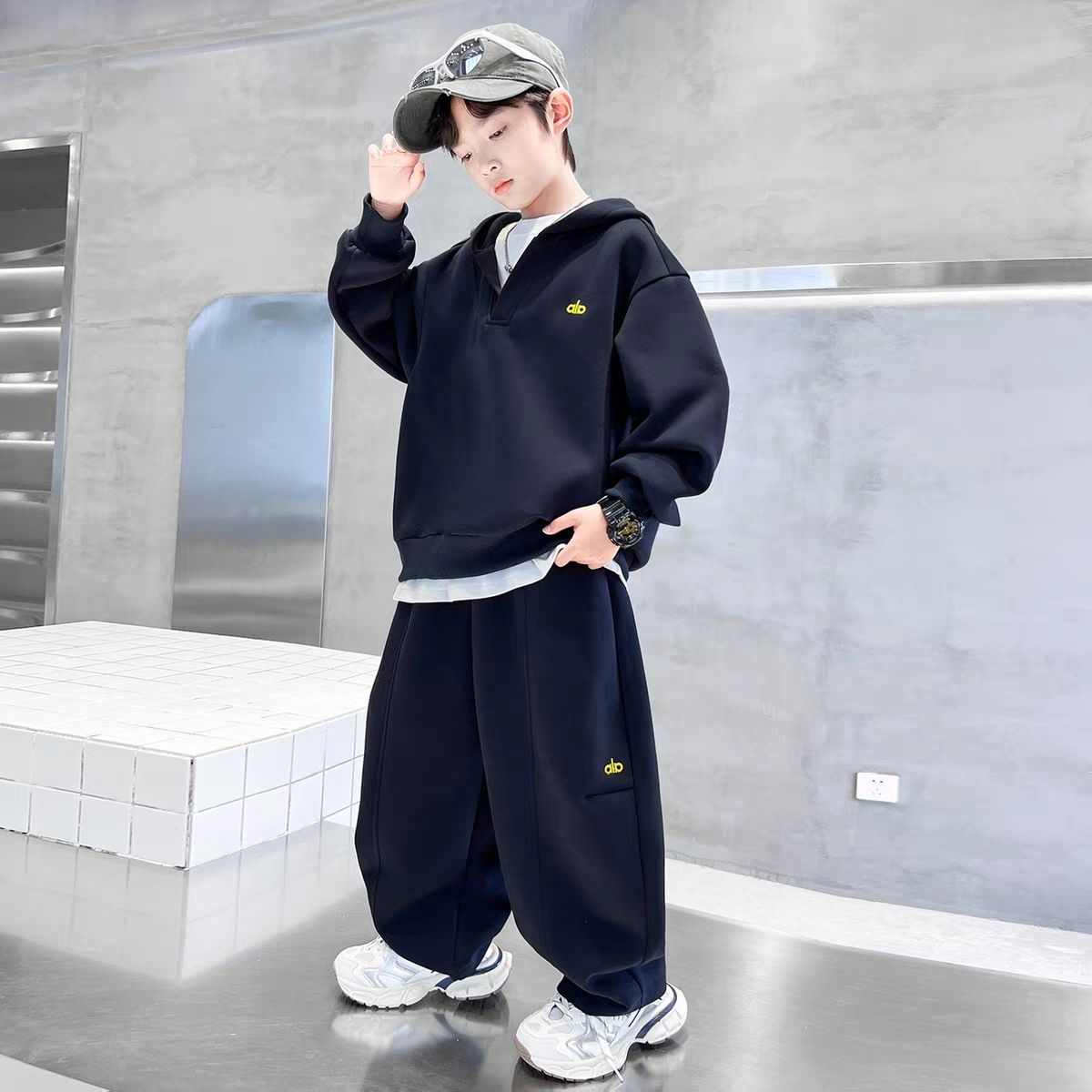 男童秋季套装2026新款卫衣男孩两件套儿童童装中大童运动套装