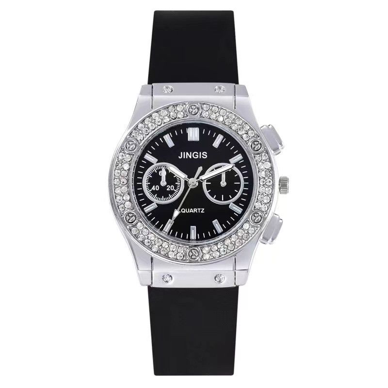 Luxurious Women's Couple Watch With Starry Dial And Silicone Strap_voghion.com