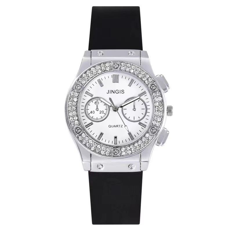 Luxurious Women's Couple Watch With Starry Dial And Silicone Strap_voghion.com