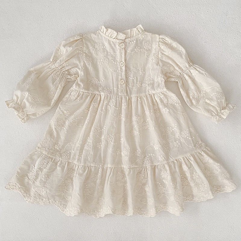 Mädchen Vintage Stil Jacquard Prinzessin Kleid Für Frühling Herbst_voghion.com