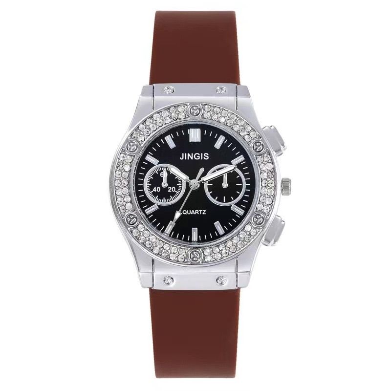 Luxurious Women's Couple Watch With Starry Dial And Silicone Strap_voghion.com