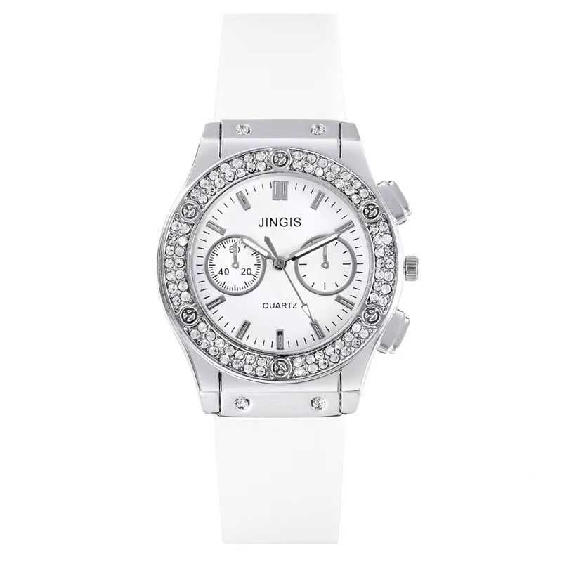 Luxurious Women's Couple Watch With Starry Dial And Silicone Strap_voghion.com
