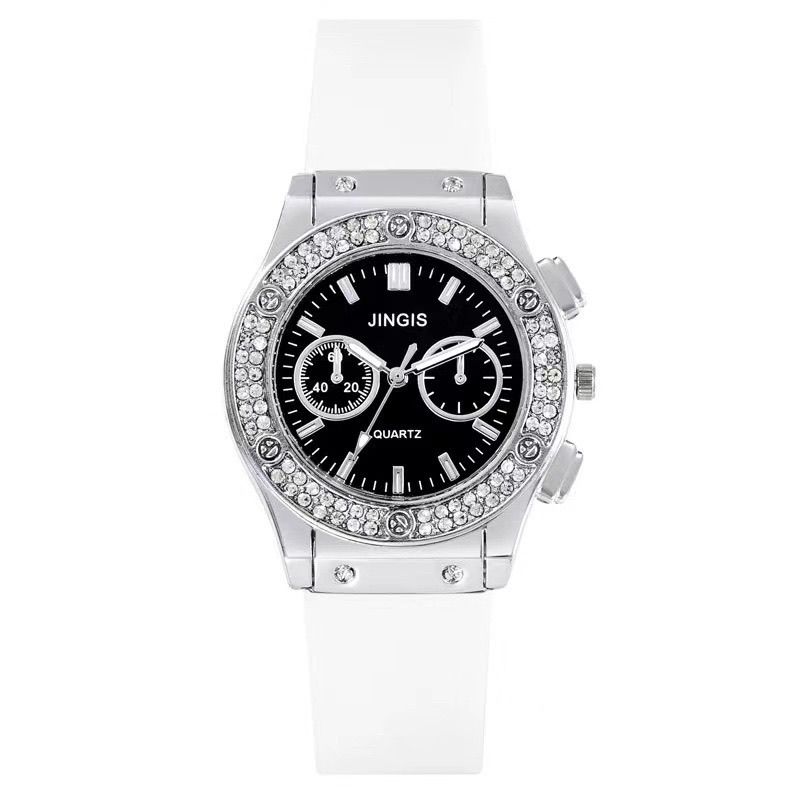 Luxurious Women's Couple Watch With Starry Dial And Silicone Strap_voghion.com